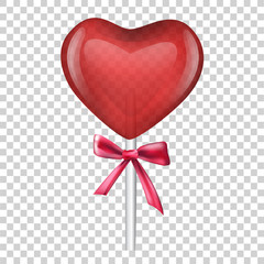 lollipop heart. Valentine day. Red heart. vector illustration