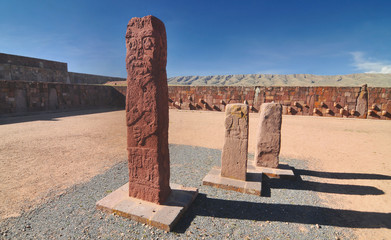 Tiwanaku, Tiahuanaco or Tiahuanacu -  Pre-Columbian archaeological site in western Bolivia.   © robnaw