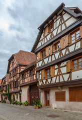 Obraz premium Street in Obermai, Alsace, France
