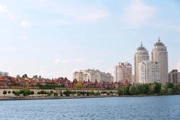 Fototapeta na wymiar View of city from river