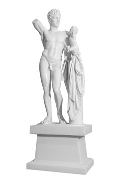 White marble classic statue isolated on white background