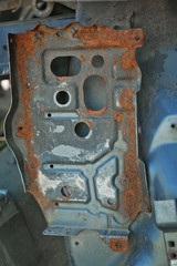 Destroyed car, close up