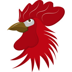 Obraz premium Head of a rooster icon. Vector illustration on white background