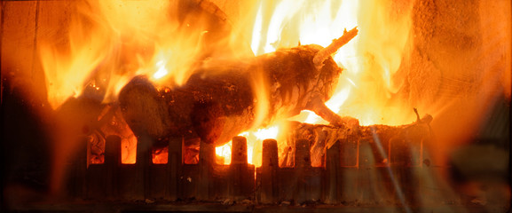 Chimney fire romantic fireplace darker version