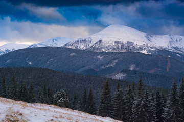 Obraz premium Winter Hoverla mountain