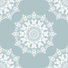 Oriental classic pattern. Seamless abstract background with repeating elements. Light blue and white pattern