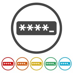 Password typing sticker set 