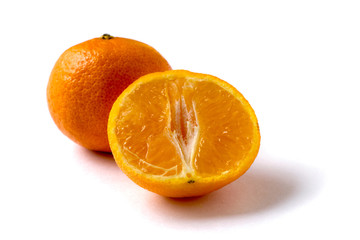 tangerines on white background