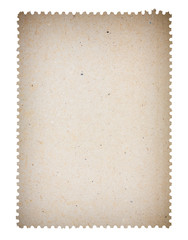 Fototapeta premium Blank old post paper stamp, isolated on white background