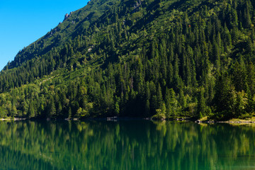 Obraz na płótnie Canvas Lake Morskie Oko at Polish high Tatra mountains