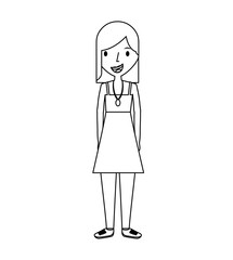 young woman avatar character vector illustration design