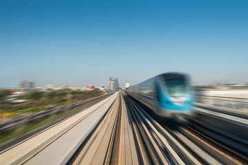 Fototapeta na wymiar City train in motion