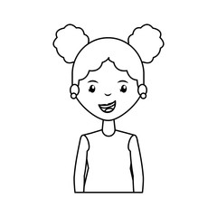 cute girl character icon vector illustration design