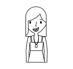 young woman avatar character vector illustration design