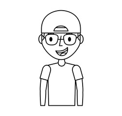 young man avatar character vector illustration design