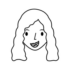 young woman avatar character vector illustration design