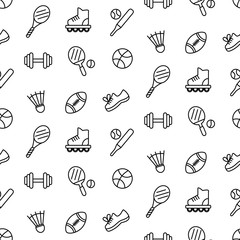 Seamless pattern with sport equipment