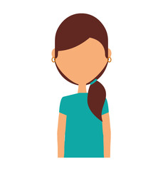young woman avatar character vector illustration design