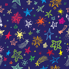 Hand drawn pattern with stars.