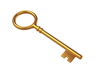 Key Isolated on White Background, 3D rendering