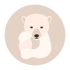 Polar Bear  vector illustration style  Flat