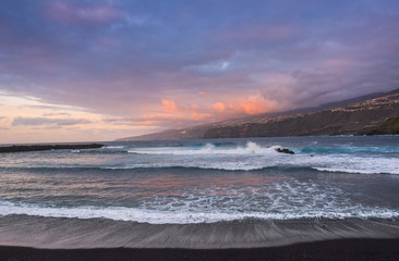 Amazing view of beach in Puerto de la Cruz, Tenerife, Canary Islands
