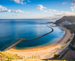 Amazing view of beach las Teresitas, Tenerife, Canary Islands