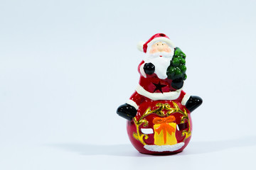 Christmas theme: Santa Claus with presents. Isolated over white background.