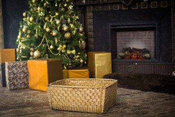 Christmas decorations, Christmas tree, gifts, new year