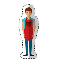 man with apron character vector illustration design