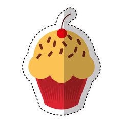 delicious cupcake isolated icon vector illustration design