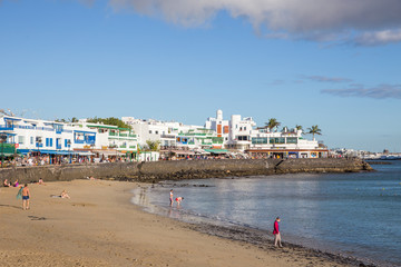 Fototapeta na wymiar Playa Blanca, in Lanzarote, Spain