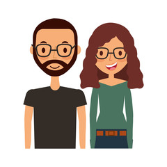 young couple happy icon vector illustration design