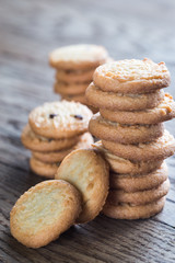 Butter cookies on the wooden table