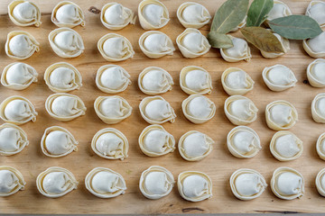 Raw Russian dumplings