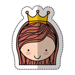 cute little girl character with crown vector illustration design