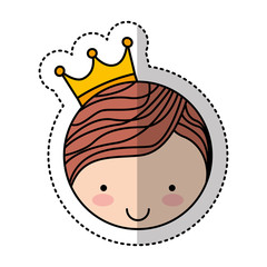 cute little man character with crown vector illustration design