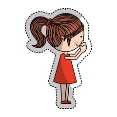 cute little girl character vector illustration design