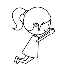cute little girl character vector illustration design