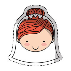 Newly married woman character vector illustration design