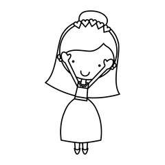 Newly married woman character vector illustration design