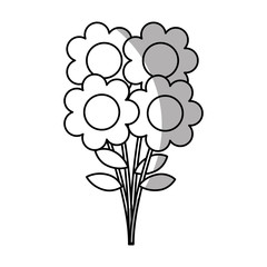cute flowers isolated icon vector illustration design