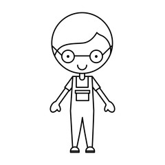 cute little man character vector illustration design