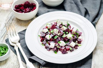 Roasted beet feta parsley salad