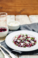 Roasted beet feta parsley salad