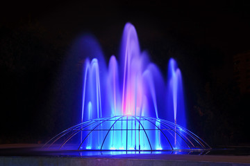 Colored fountain in Almaty. Kazakhstan