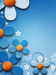 Abstract Blue  Flower background