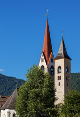 Fototapeta na wymiar Church in San Lorenzo di Sebato near Bruneck, Italy