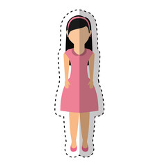 young woman avatar character vector illustration design