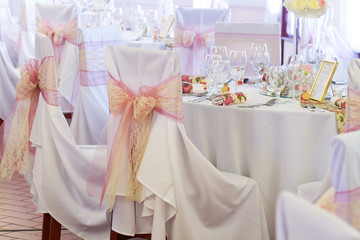 wedding chair with ribbon